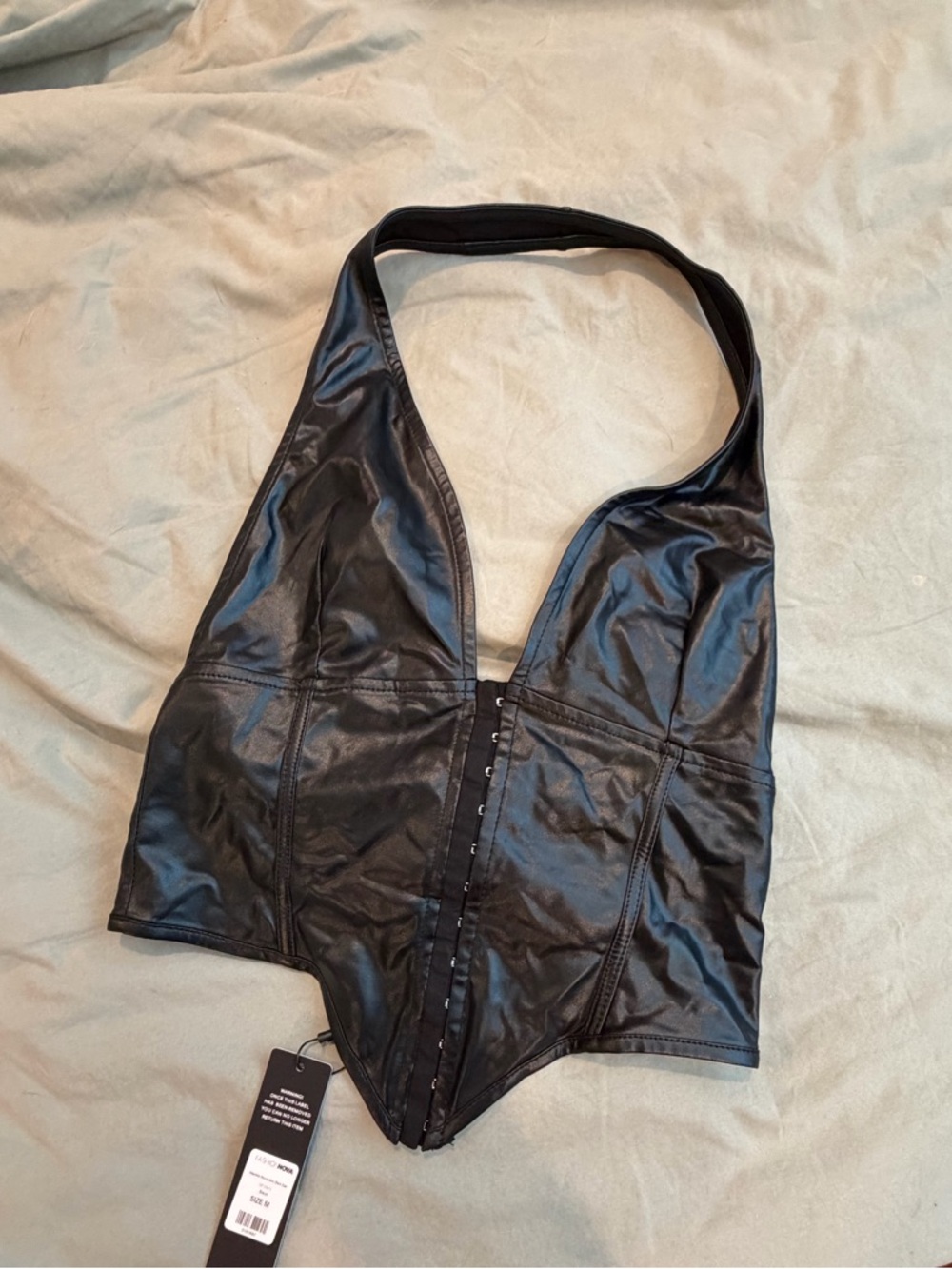 Fashion Nova Faux Leather Halter Top